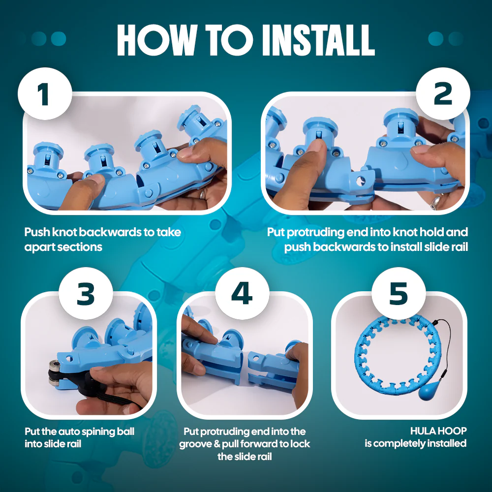 Smart Weighted Hula Hoop - Fun Fitness Core Training | 1 Year Warranty