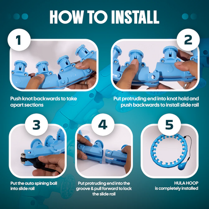 Smart Weighted Hula Hoop - Fun Fitness Core Training | 1 Year Warranty